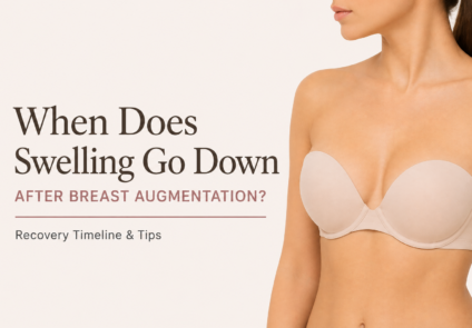 Breast augmentation swelling timeline showing post-surgery recovery and healing