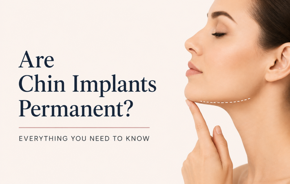 Woman profile showing chin augmentation and permanent chin implant results