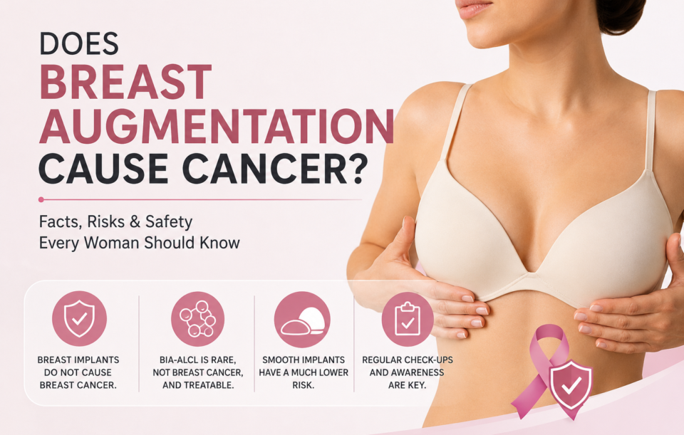 Breast augmentation implant safety and cancer risk awareness banner