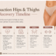 Liposuction hips and thighs recovery timeline shown week by week